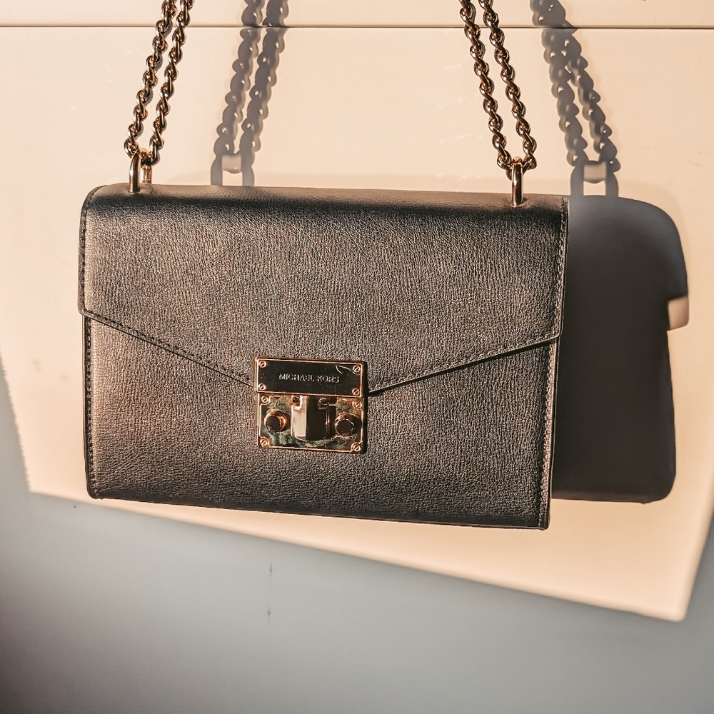 Black Leather Mini Shoulder Purse